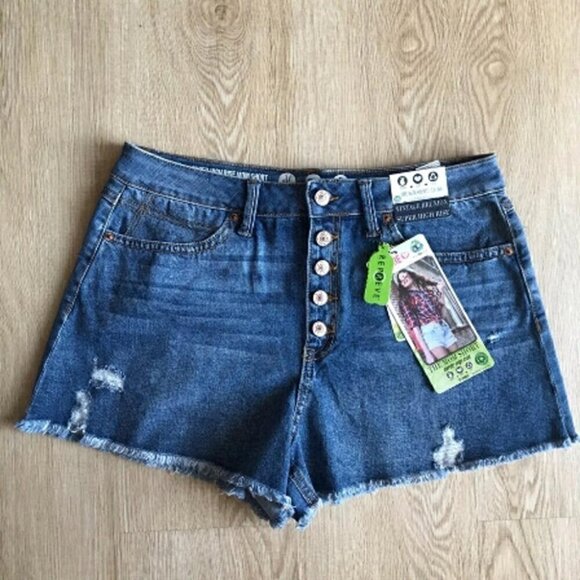 Coastal Cowgirl Rewash High-Waisted Button Fly Cutoff Shorts Y2K Baddie - Picture 1 of 10